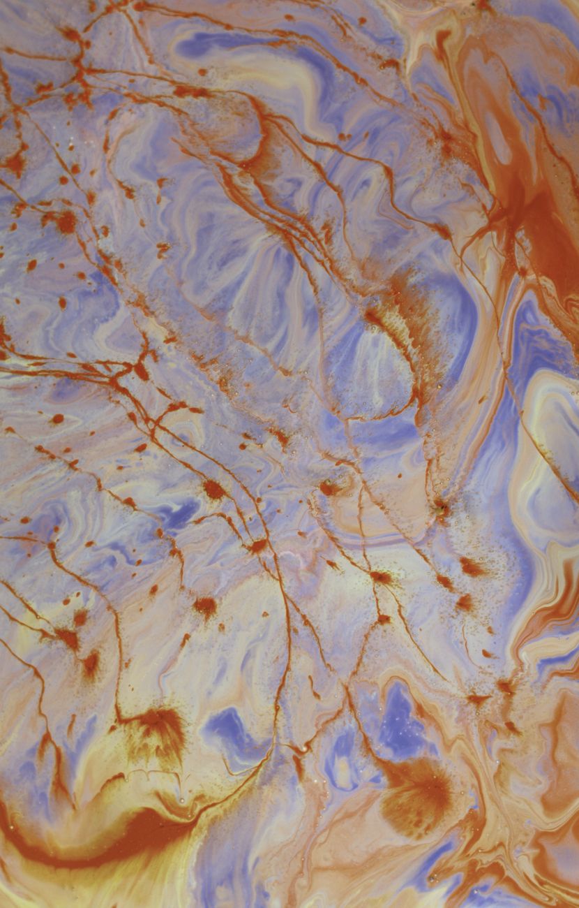 vibrant marble effect abstract art in warm tones