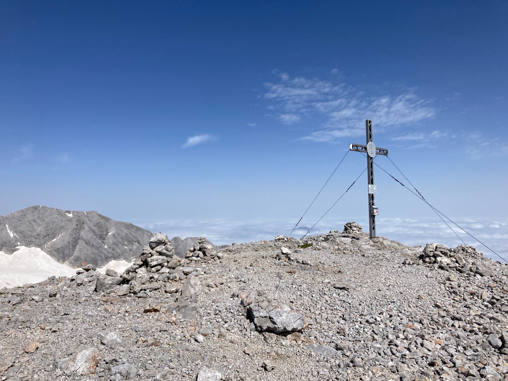 cross on top of mountain