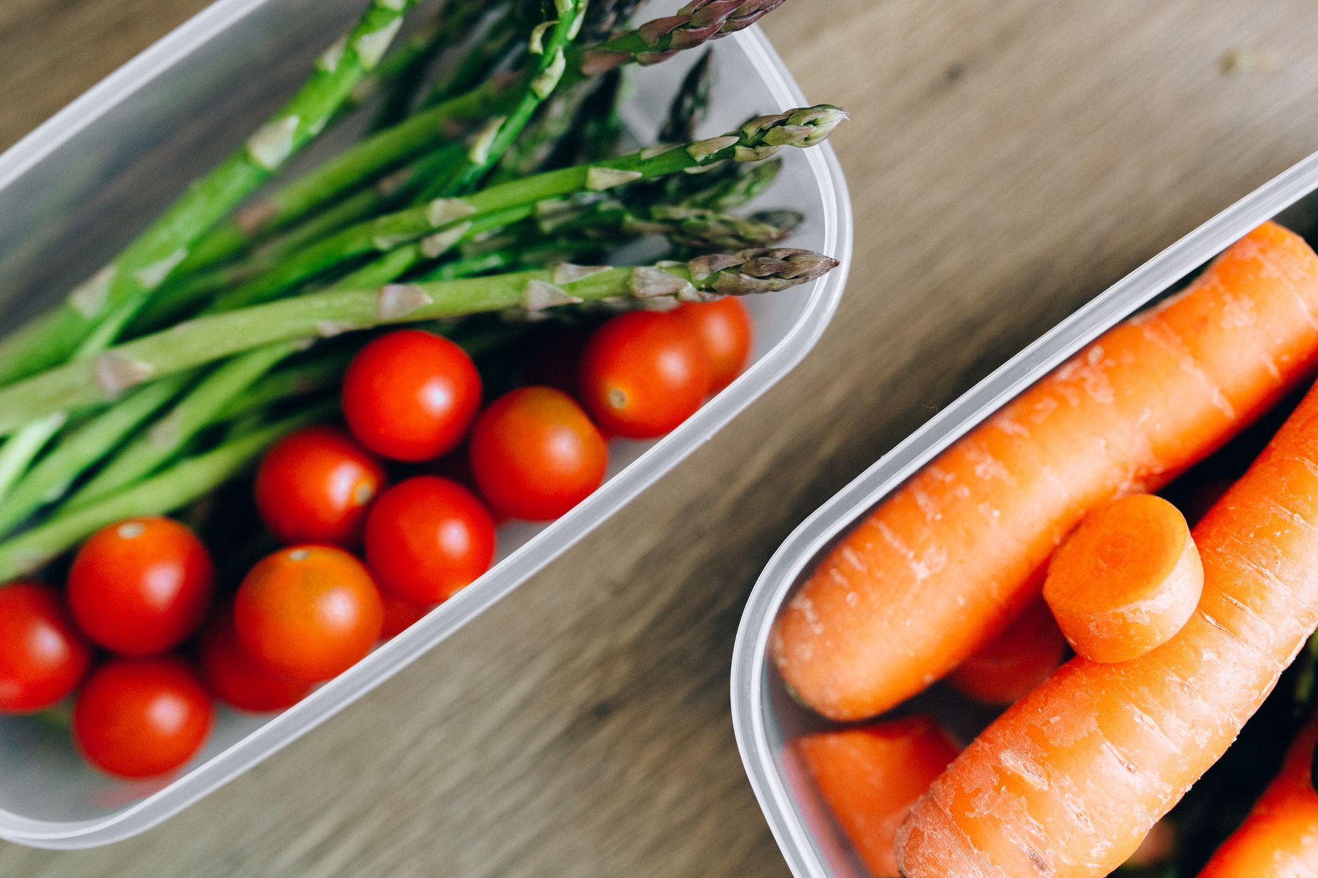 mixed vegetables in plastic containers
