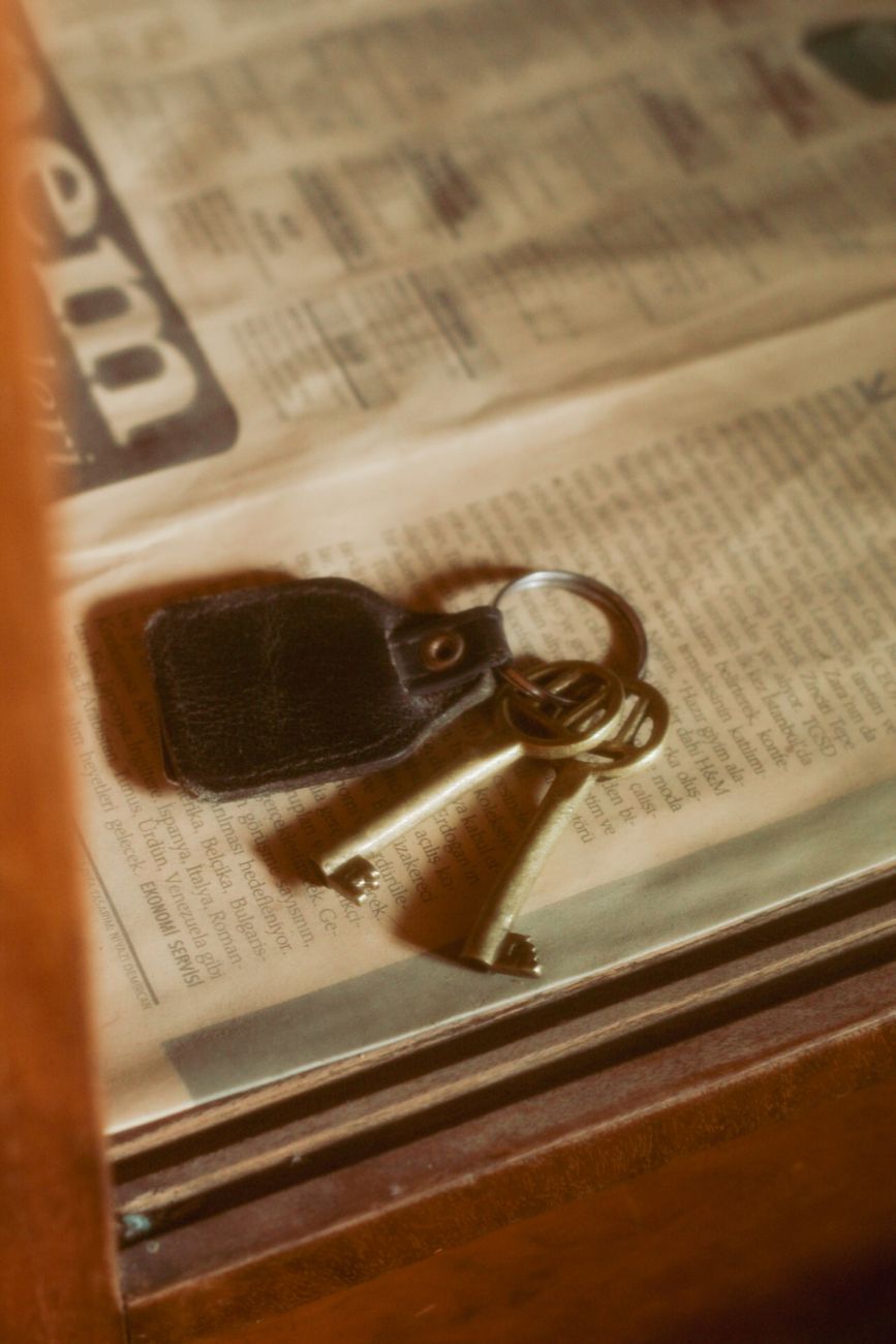 keys on newspaper