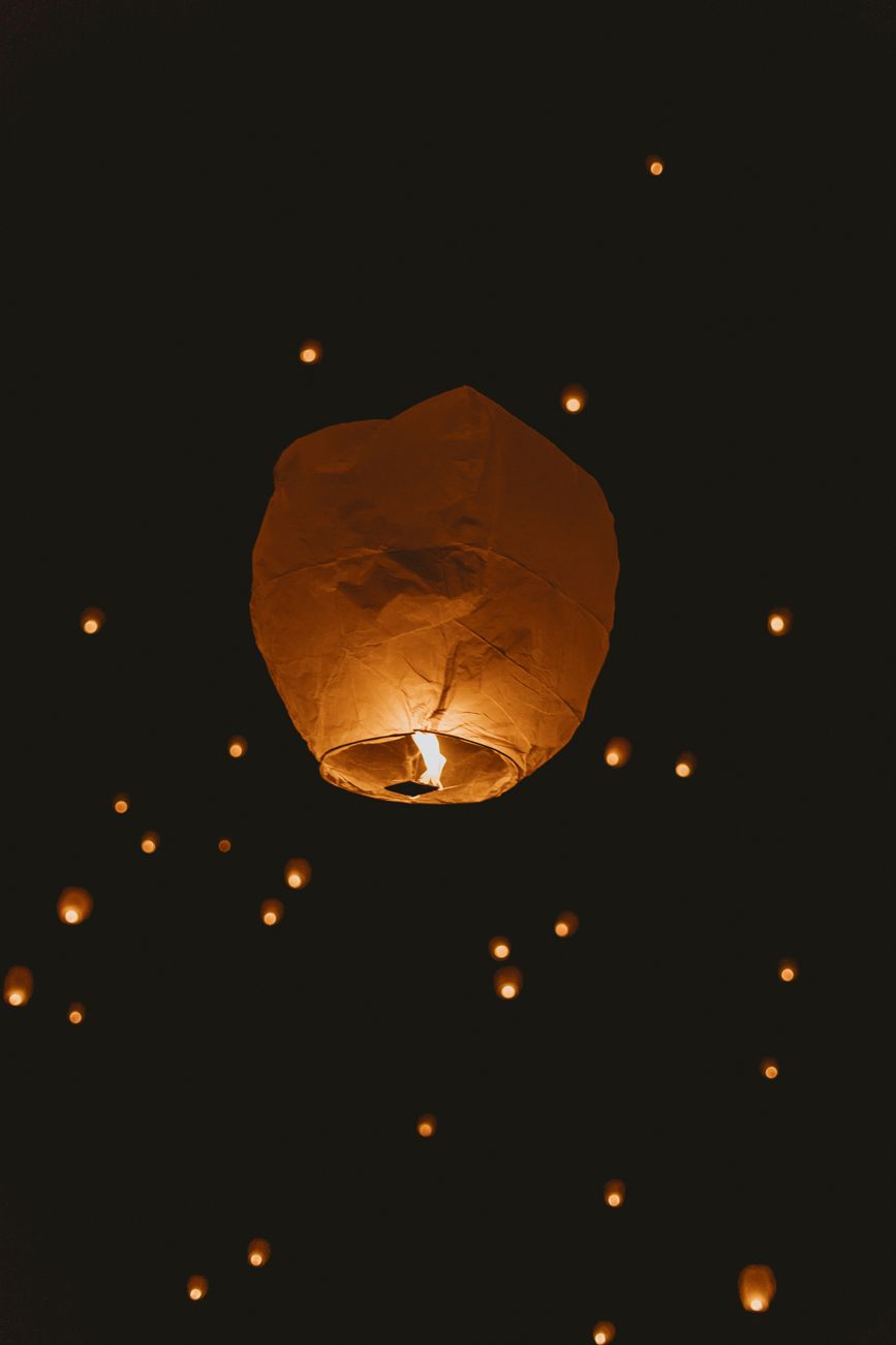 paper lanterns with candle lights