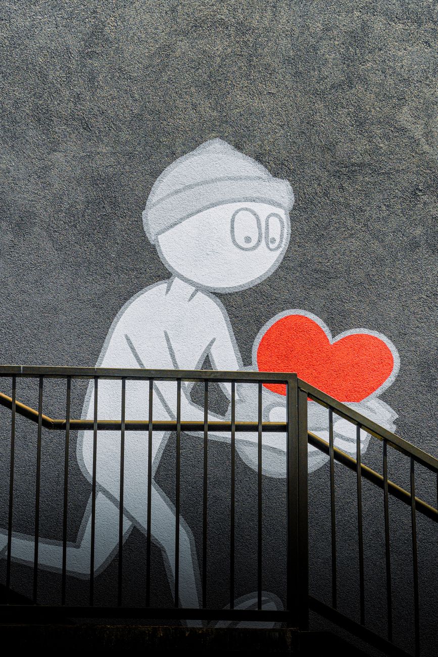 mural with heart