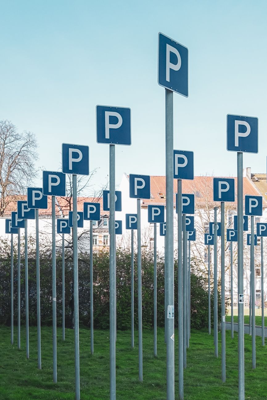 array of parking signs in leipzig s urban scene