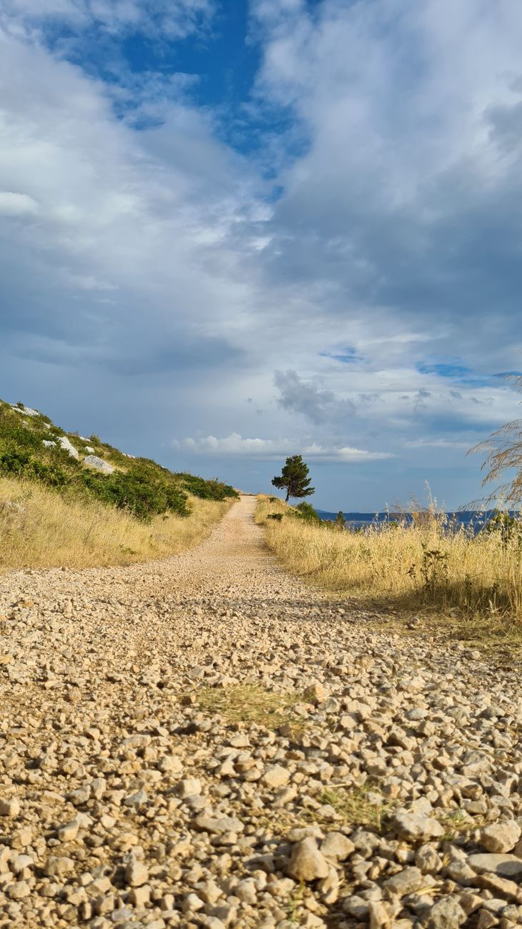 pebbles on dirt road in countryside