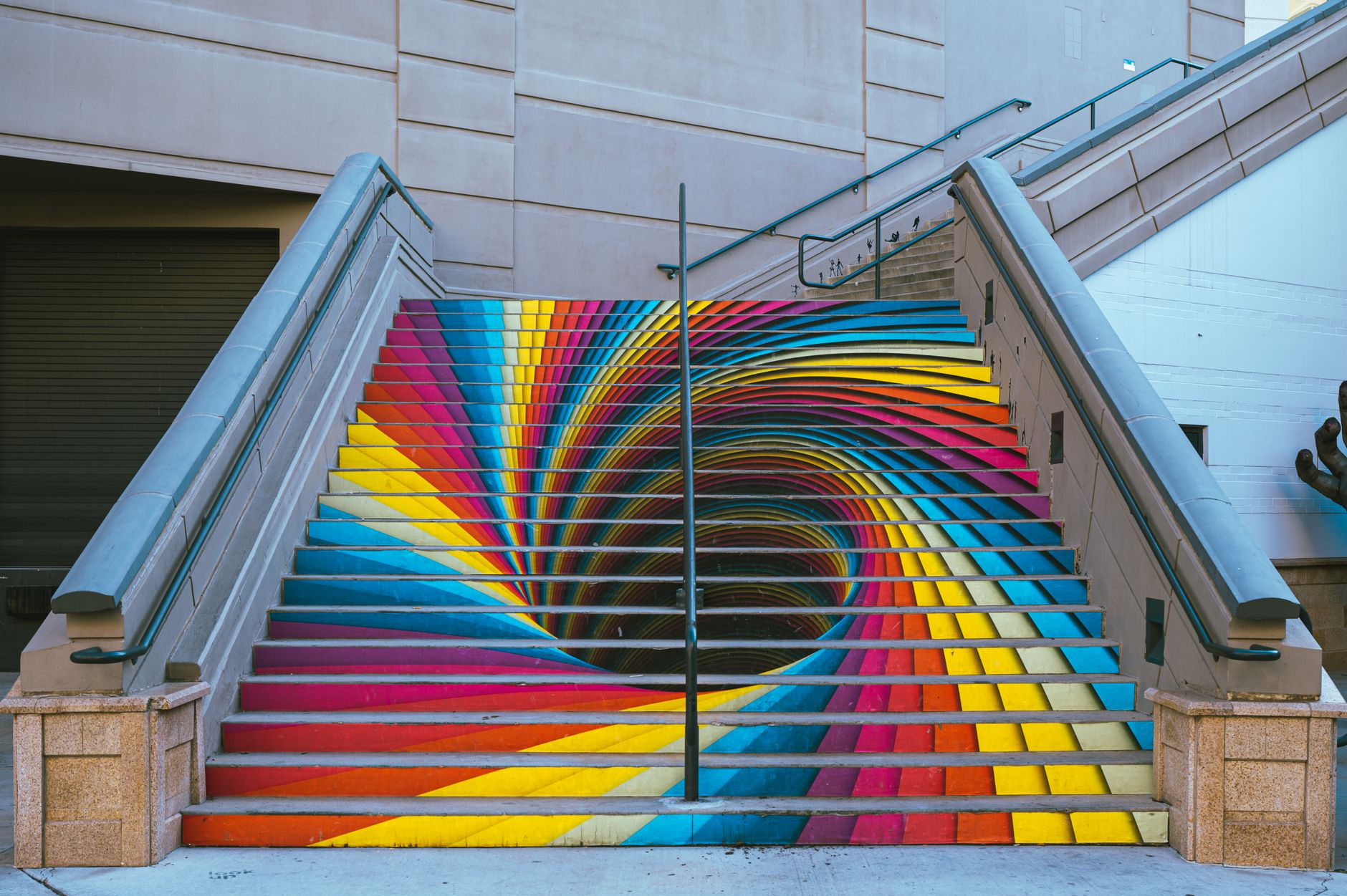 a painting on stairs