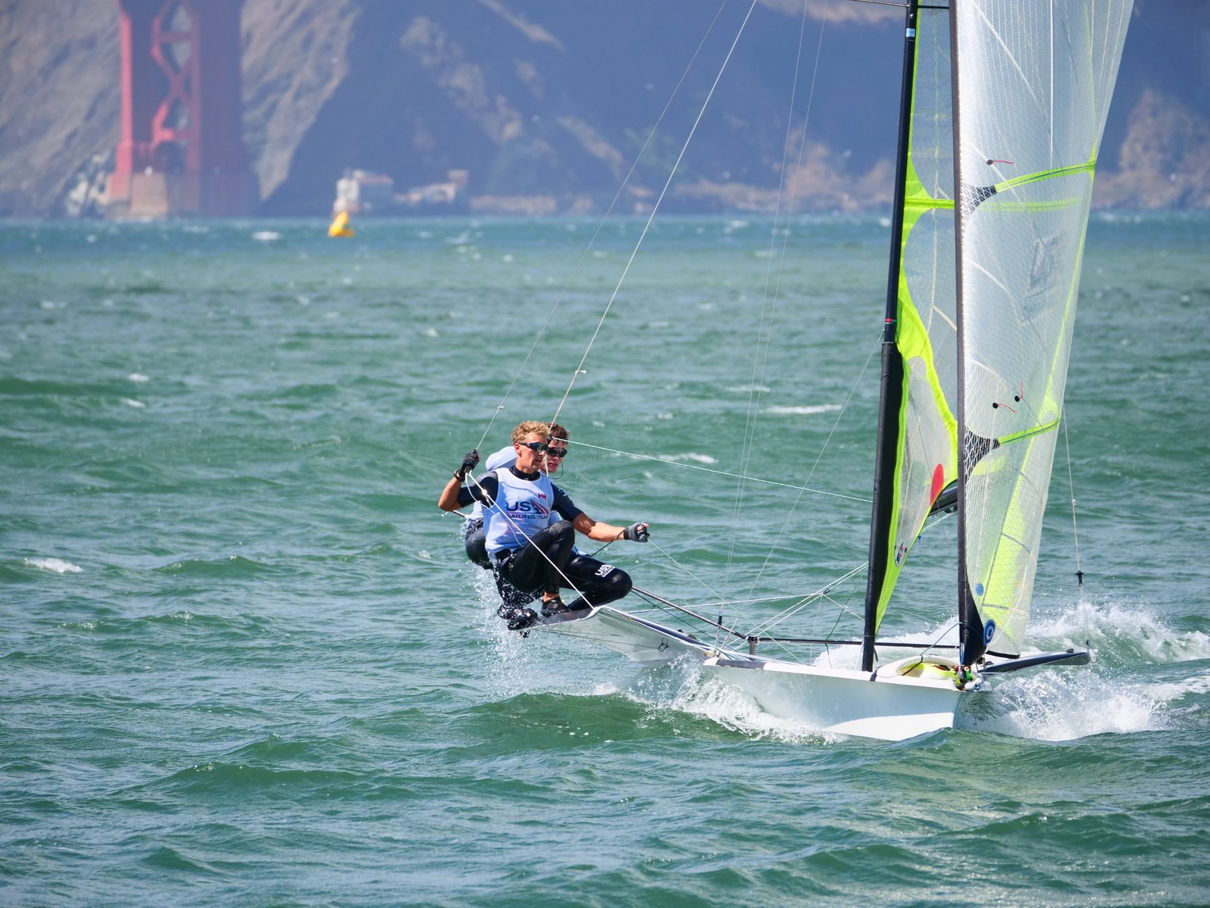 men on a sailboat